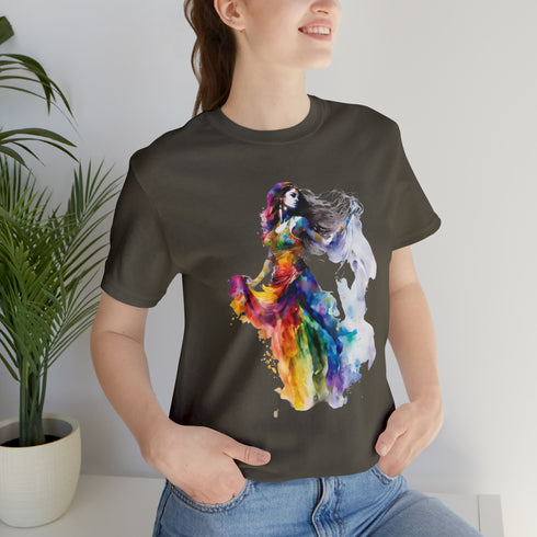 Rainbow Belly Dancer's Pose - Short Sleeve Tee